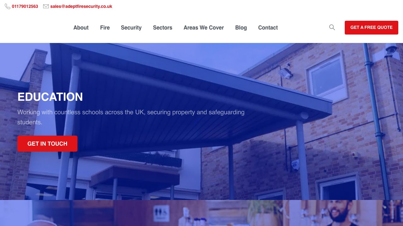 Adept Fire & Security Ltd website