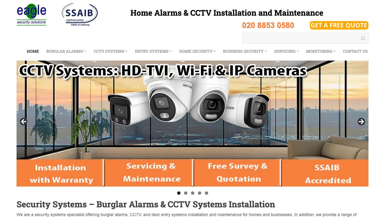 Eagle Security Systems Ltd website