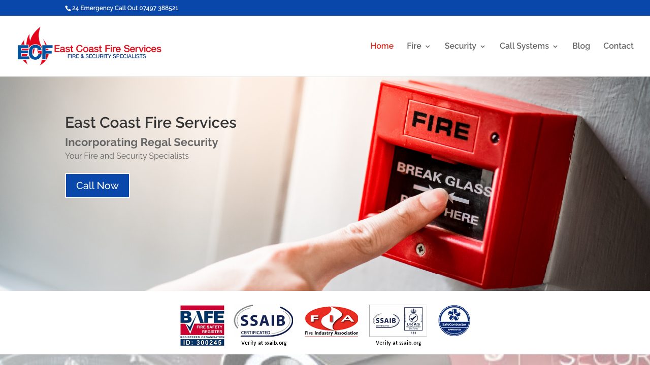 East Coast Fire Services Limited website