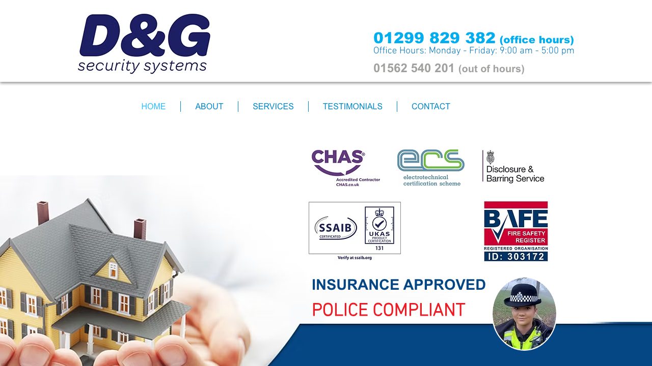 D&G Security Systems Ltd website