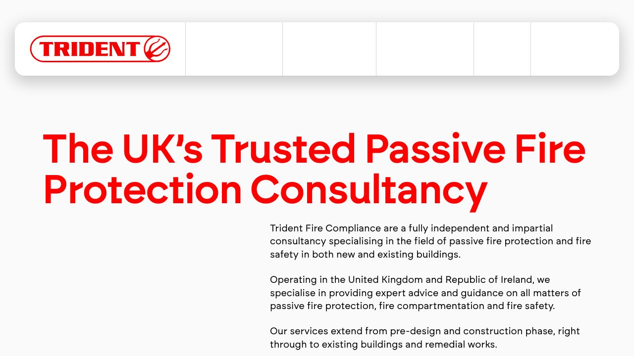 Trident Fire Compliance website