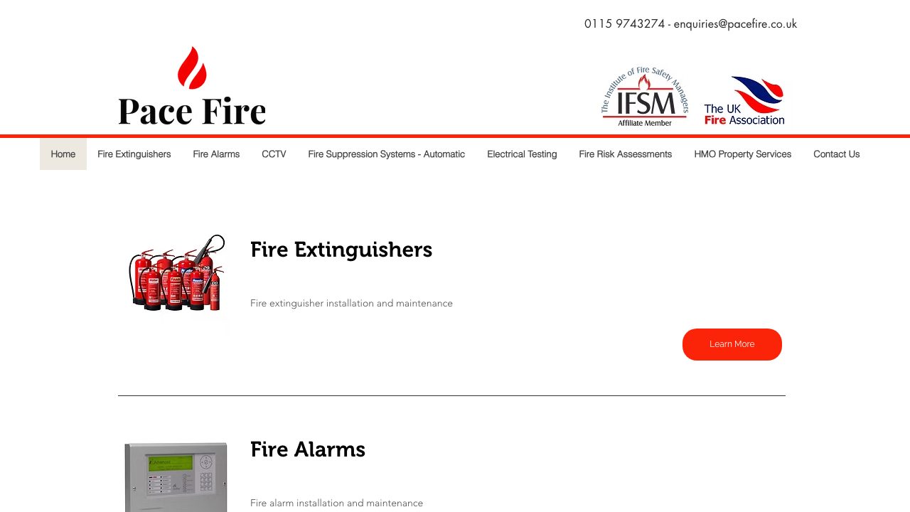 Pace Fire Ltd website
