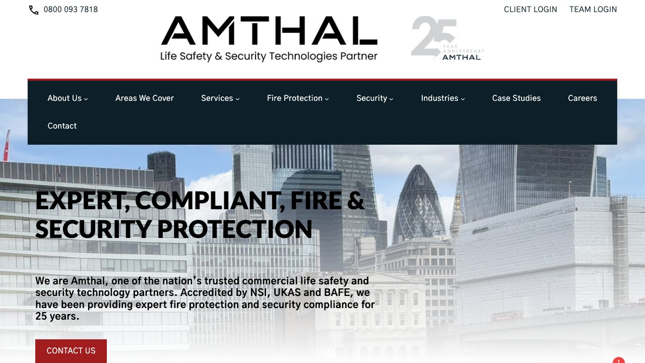 Amthal Fire & Security Limited website