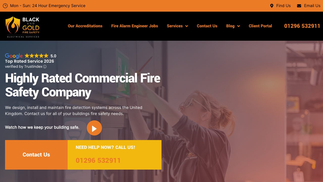 Black and Gold Fire Safety & Electrical Services Ltd website