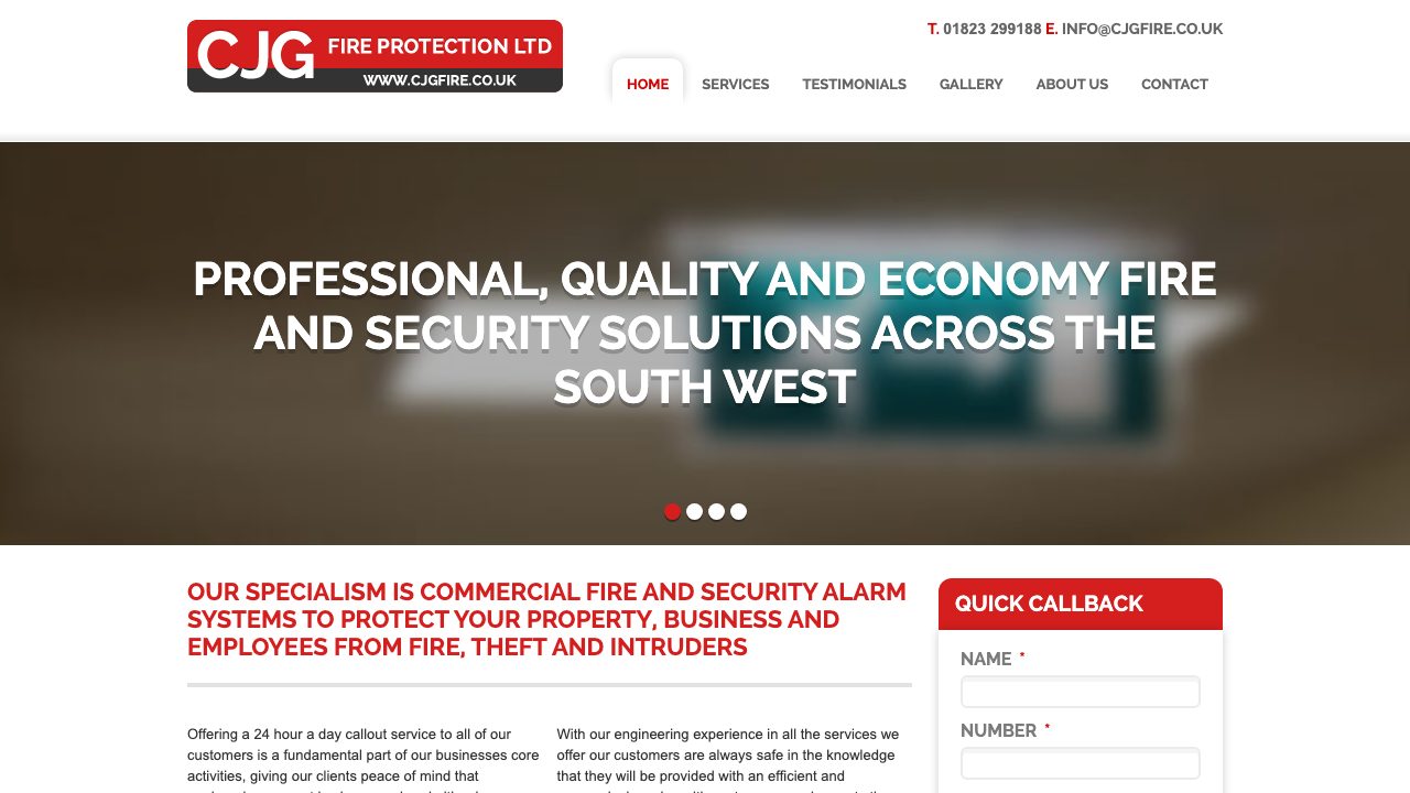 CJG Fire Protection Ltd website