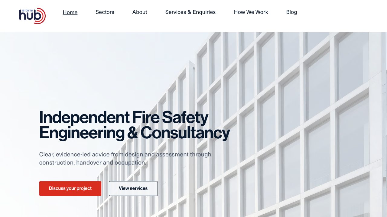 The Alarm Hub Ltd website