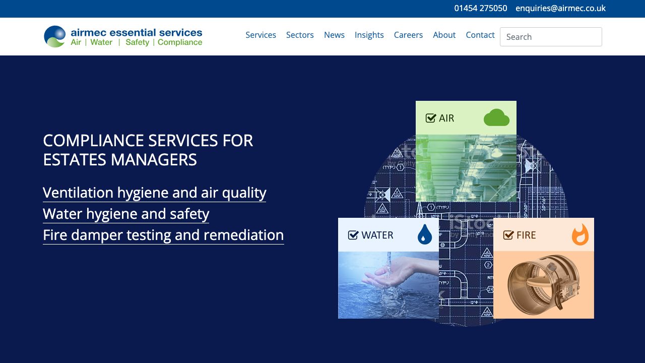 Airmec Essential Services website