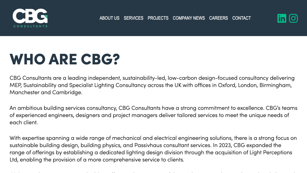 CBG Consultants Ltd website