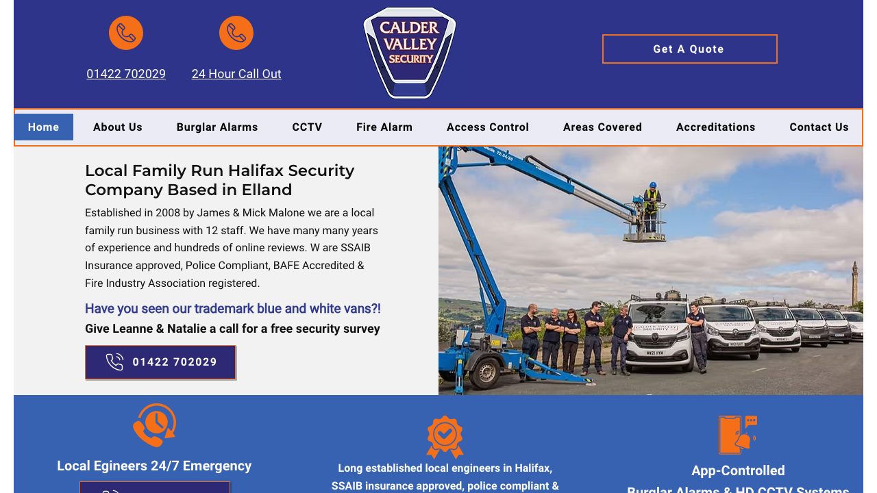 Calder Valley Fire & Security Ltd website