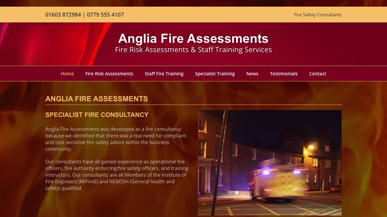 Fire Safety Assessments Ltd website