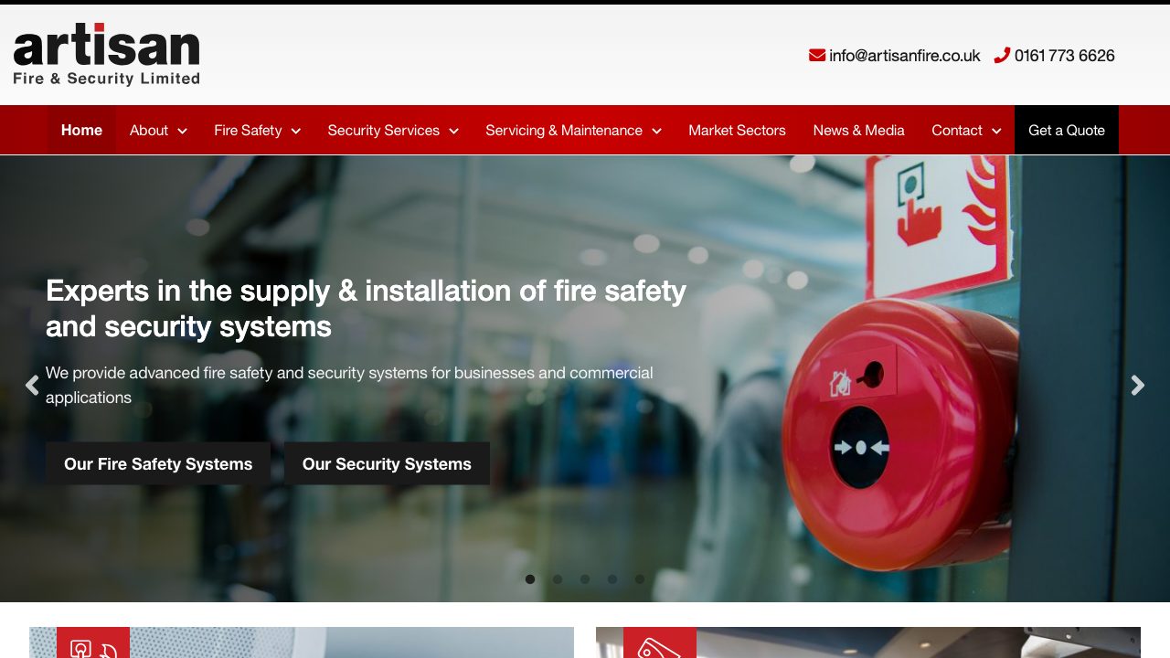 Artisan Fire and Security Ltd website