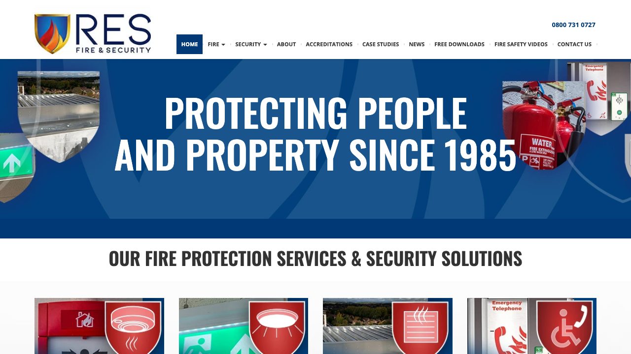 RES Fire & Security website